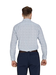 Raging Bull Blue Long Sleeve Floral Print 100% Cotton Poplin Shirt - Image 2 of 5