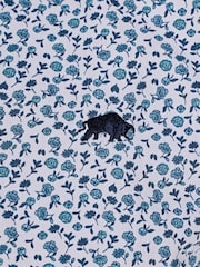 Raging Bull Blue Long Sleeve Floral Print 100% Cotton Poplin Shirt - Image 5 of 5