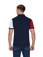 Raging Bull 100% Cotton Diagonal Panel Pique White Polo Shirt - Image 2 of 2