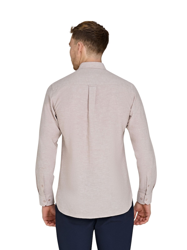 Raging Bull Natural Classic Long Sleeve Linen Shirt - Image 2 of 5