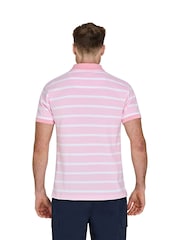 Raging Bull Pink 100% Cotton Birdseye Stripe Pique Polo Shirt - Image 2 of 5