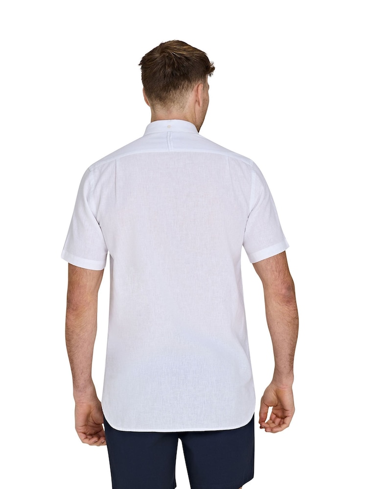 Raging Bull Classic Short Sleeve Linen White Shirt - Image 2 of 5