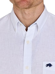 Raging Bull Classic Short Sleeve Linen White Shirt - Image 3 of 5