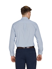 Raging Bull Long Sleeve Pentagon Pattern 100% Cotton Poplin White Shirt - Image 2 of 5