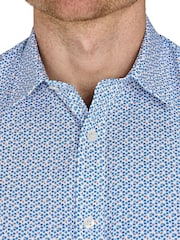 Raging Bull Long Sleeve Pentagon Pattern 100% Cotton Poplin White Shirt - Image 4 of 5