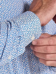 Raging Bull Long Sleeve Pentagon Pattern 100% Cotton Poplin White Shirt - Image 6 of 7