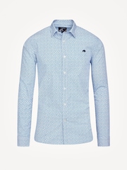 Raging Bull Long Sleeve Pentagon Pattern 100% Cotton Poplin White Shirt - Bild 7 von 7