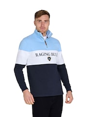 Raging Bull Blue 100% Cotton Cut And Sew Quarter Zip Sweater - Image 4 of 5