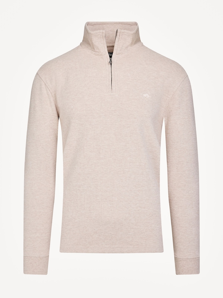 Raging Bull Natural Classic French Rib Quarter Zip Sweater - Image 1 of 1