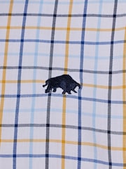 Raging Bull Long Sleeve Country Check Brushed 100% Cotton White Shirt - Image 5 of 5