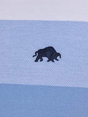 Raging Bull Blue Birdseye Hoop Pique 100% Cotton Polo Shirt - Image 5 of 5