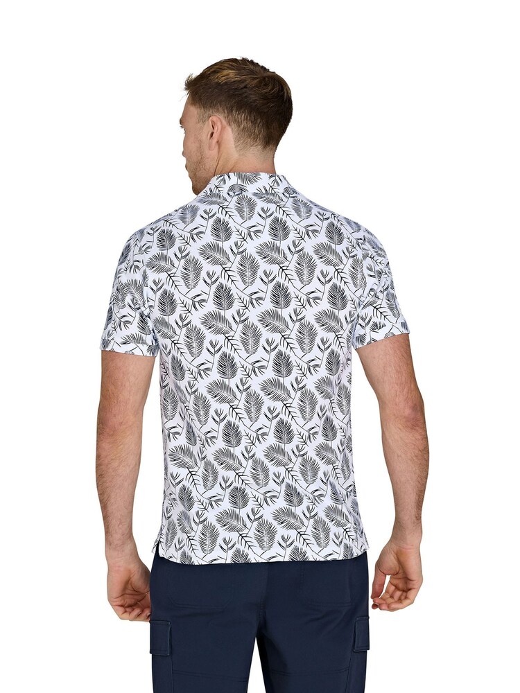 Raging Bull Blue 100% Cotton Floral Print Jersey Polo Shirt - Image 2 of 4