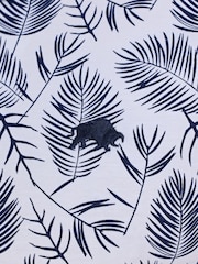 Raging Bull Blue 100% Cotton Floral Print Jersey Polo Shirt - Image 4 of 4