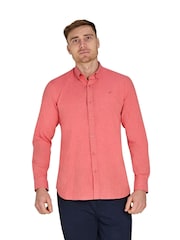 Raging Bull Pink Classic Long Sleeve Linen Shirt - Image 1 of 5