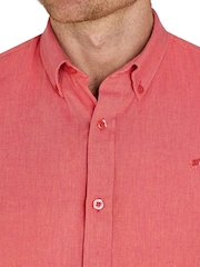 Raging Bull Pink Classic Long Sleeve Linen Shirt - Image 3 of 5