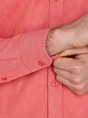 Raging Bull Pink Classic Long Sleeve Linen Shirt - Image 5 of 5