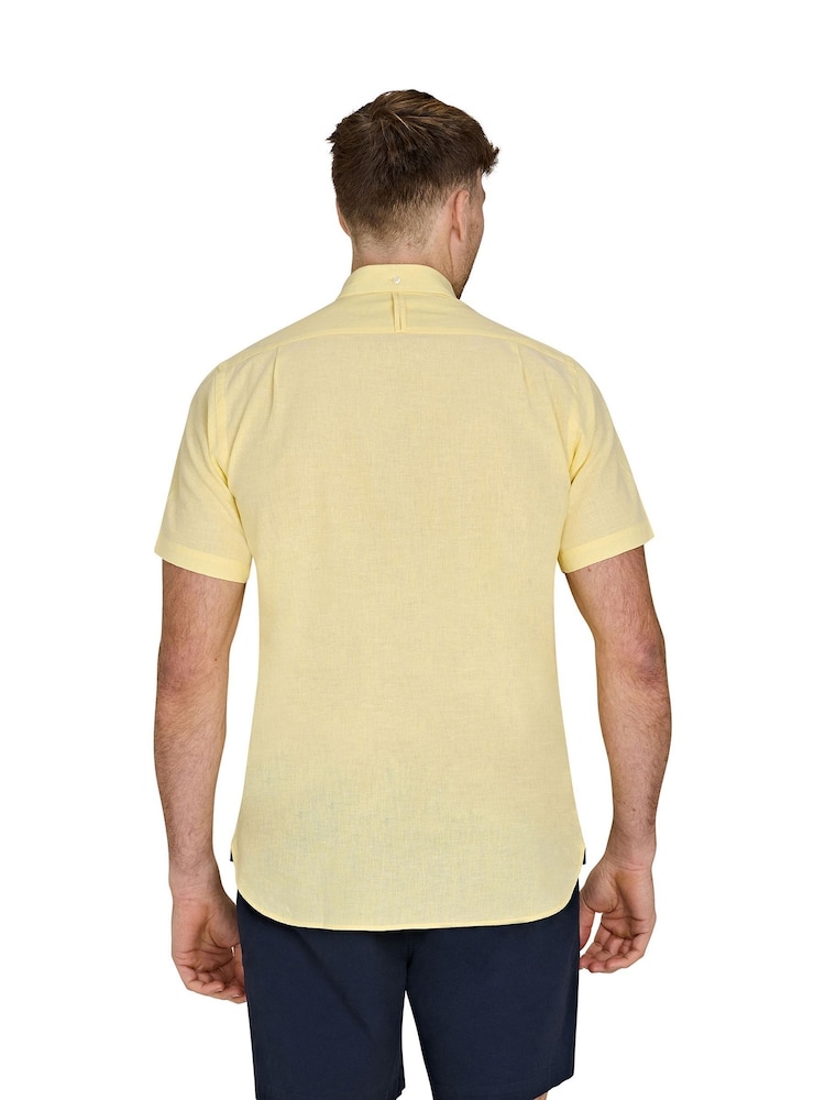 Raging Bull Yellow Classic Short Sleeve Linen Shirt - Image 2 of 5