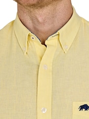Raging Bull Yellow Classic Short Sleeve Linen Shirt - Image 3 of 5