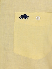 Raging Bull Yellow Classic Short Sleeve Linen Shirt - Image 4 of 5