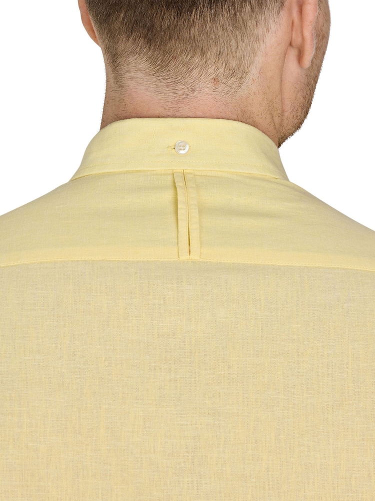 Raging Bull Yellow Classic Short Sleeve Linen Shirt - Image 5 of 5