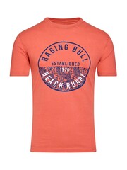 Raging Bull Orange100% Cotton Beach Rugby T-Shirt - Image 4 of 5