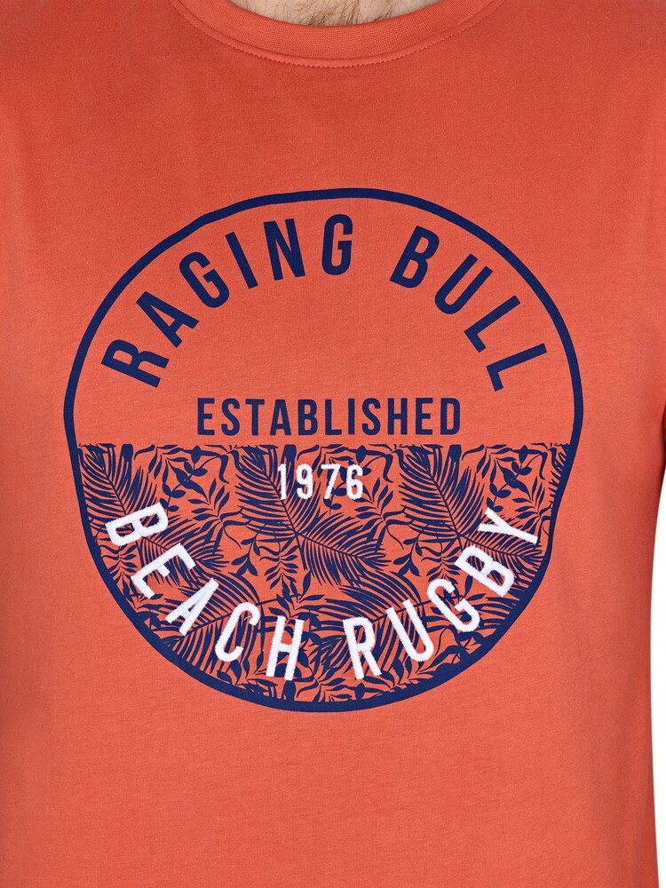 Raging Bull Orange100% Cotton Beach Rugby T-Shirt - Image 5 of 5