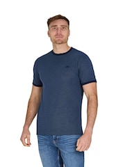 Raging Bull Blue 100% Cotton Pique Ringer T-Shirt - Image 1 of 5