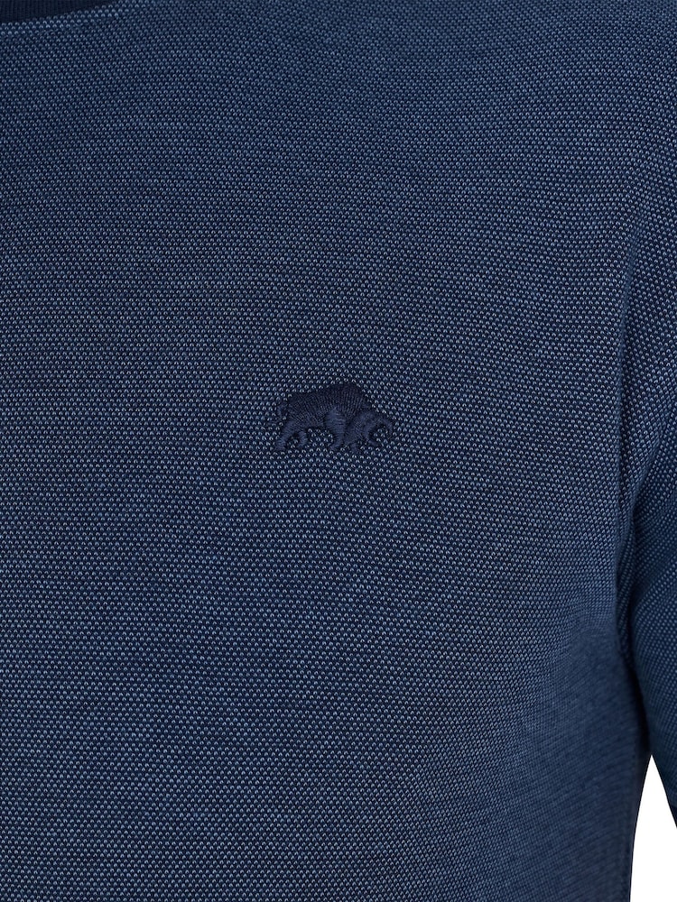Raging Bull Blue 100% Cotton Pique Ringer T-Shirt - Image 5 of 5