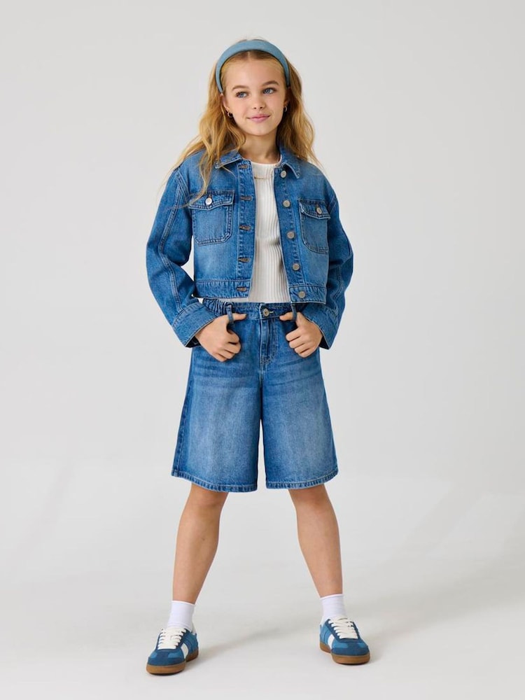 Elasitcated Waist Wide Long Bermuda Shorts - Image 1 of 1