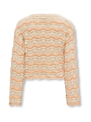 ONLY KIDS Crochet Stripe Knit Jumper - Image 3 of 4