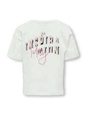 ONLY KIDS Short Sleeve Embroidery White T-Shirt - Image 2 of 3