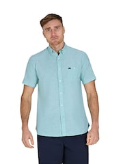 Raging Bull Green Classic Short Sleeve Linen Shirt - Image 1 of 5