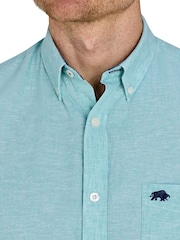 Raging Bull Green Classic Short Sleeve Linen Shirt - Image 3 of 5