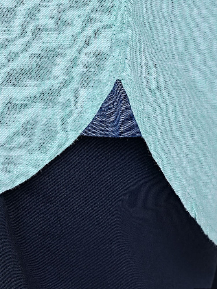 Raging Bull Green Classic Short Sleeve Linen Shirt - Image 5 of 5