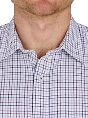 Raging Bull Purple Long Sleeve Tattershall Brushed 100% Cotton Shirt - Image 3 of 5