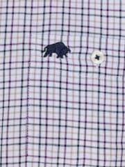 Raging Bull Purple Long Sleeve Tattershall Brushed 100% Cotton Shirt - Image 5 of 5