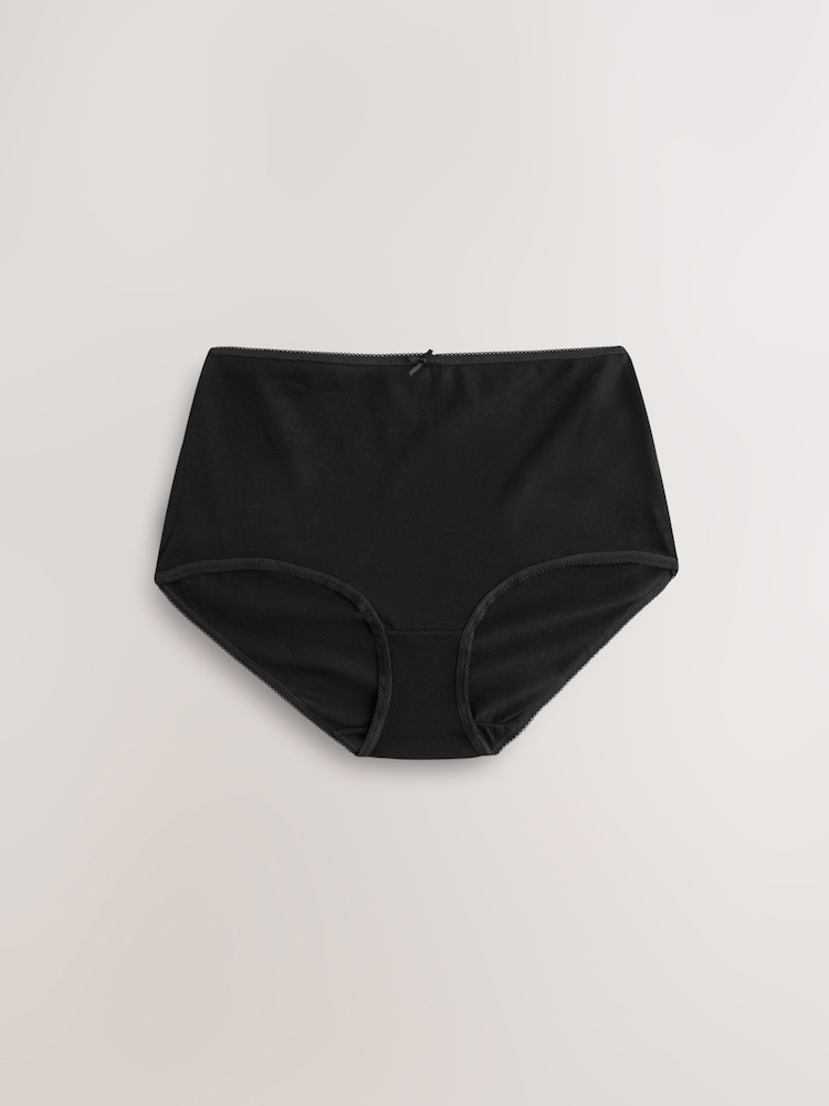 Black Full Brief Cotton Knickers 10 Pack - Image 2 of 4