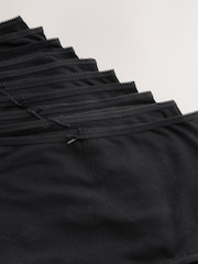 Black Full Brief Cotton Knickers 10 Pack - Image 3 of 4