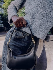 Mango Black Mini Oval Cross-Body Bag - Image 1 of 4