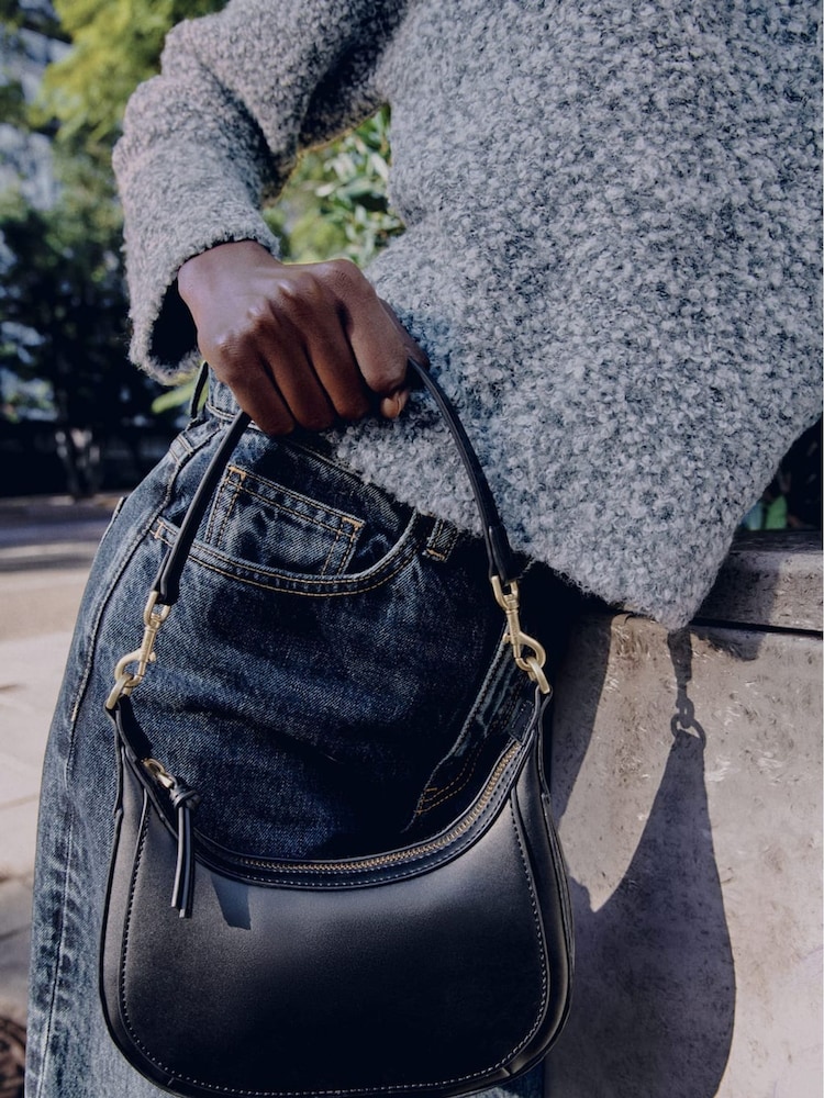 Mango Black Mini Oval Cross-Body Bag - Image 1 of 4