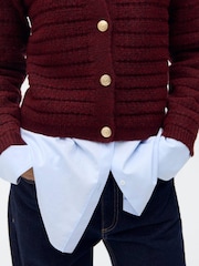 Mango Red Knitted Jacket With Openwork Details - Image 5 of 7