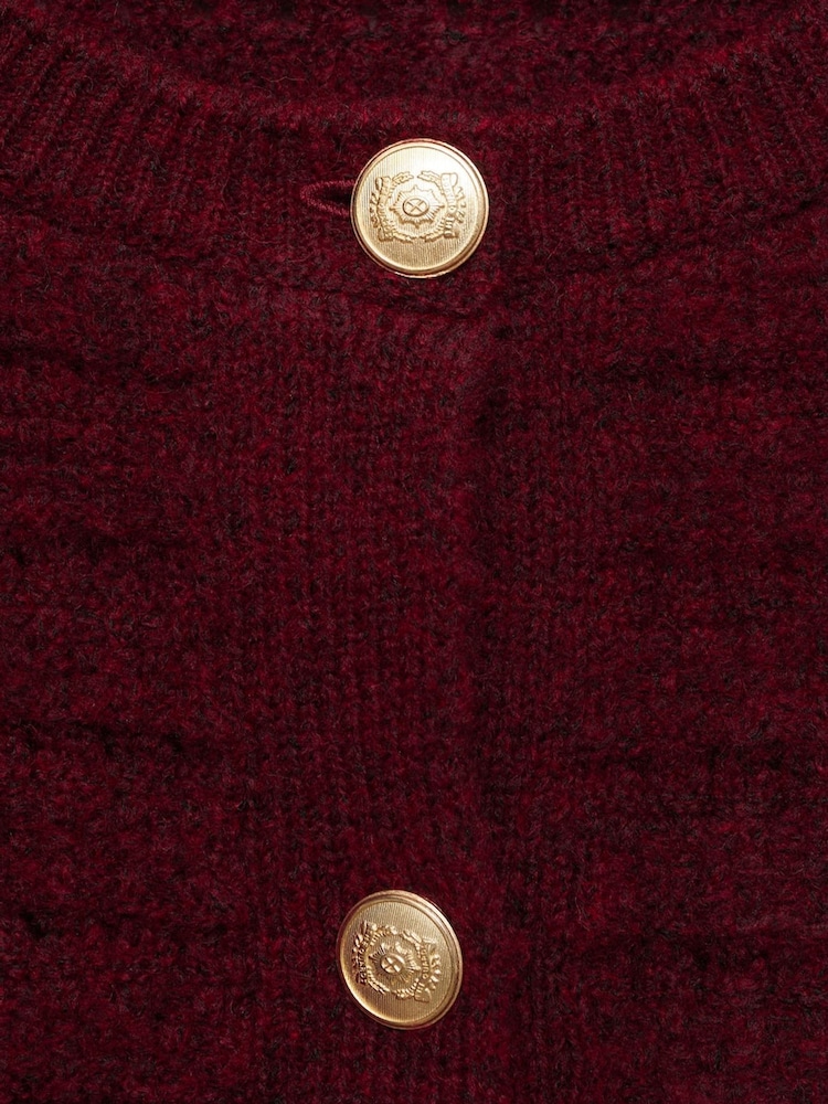 Mango Red Knitted Jacket With Openwork Details - Image 7 of 7 Mango Red Knitted Jacket With Openwork Details - Image 7 of 7