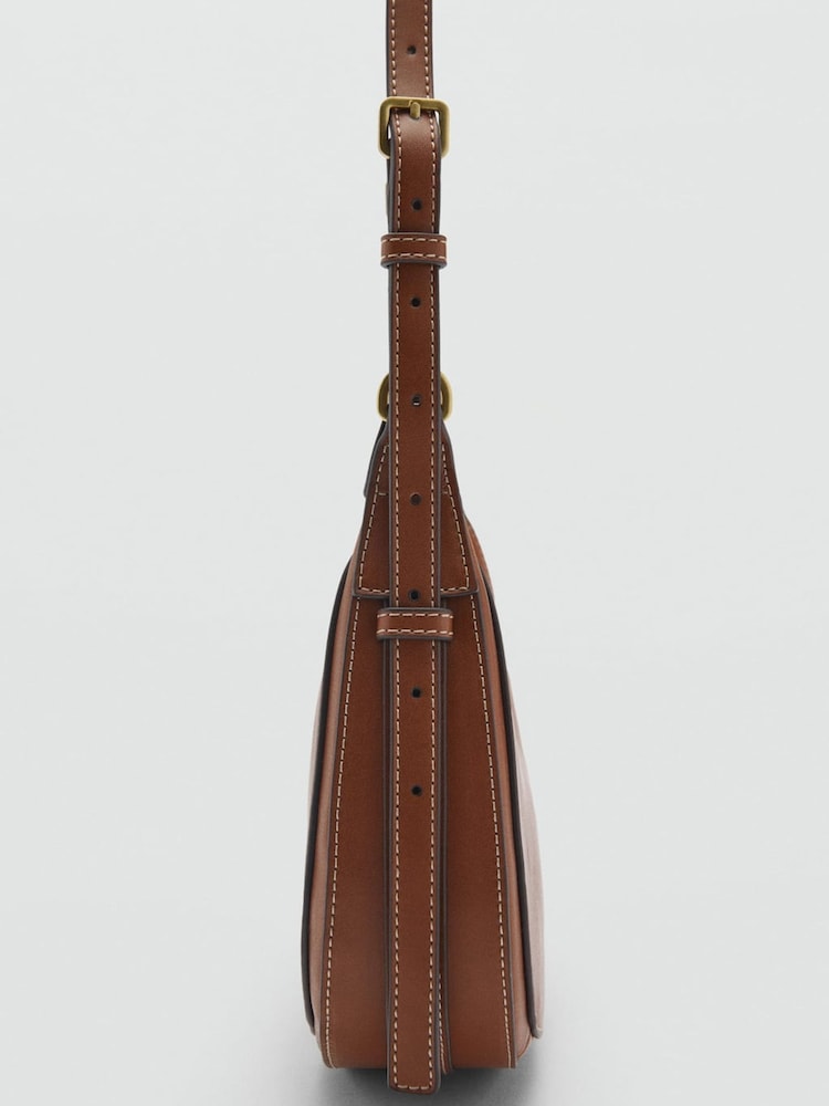 Mango Brown Oval Shoulder Bag - Image 3 of 3 Mango Brown Oval Shoulder Bag - Image 3 of 3