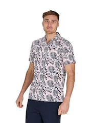 Raging Bull Blue Short Sleeve Large Fern 100% Cotton Shirt - Image 1 of 5
