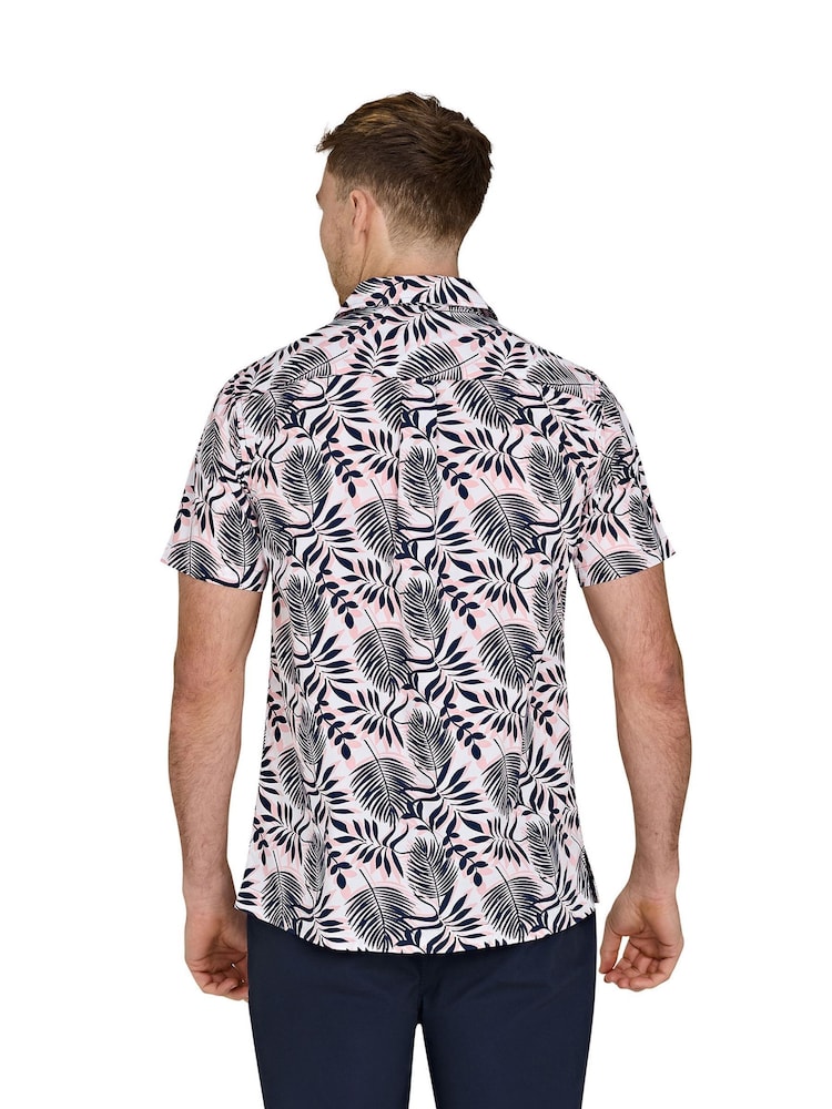 Raging Bull Blue Short Sleeve Large Fern 100% Cotton Shirt - Image 2 of 5