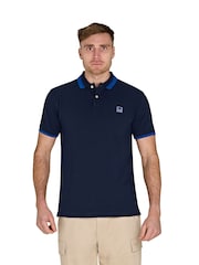 Raging Bull Blue 100% Cotton Tipped Collar Polo Shirt - Image 1 of 5