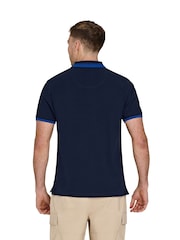Raging Bull Blue 100% Cotton Tipped Collar Polo Shirt - Image 2 of 5