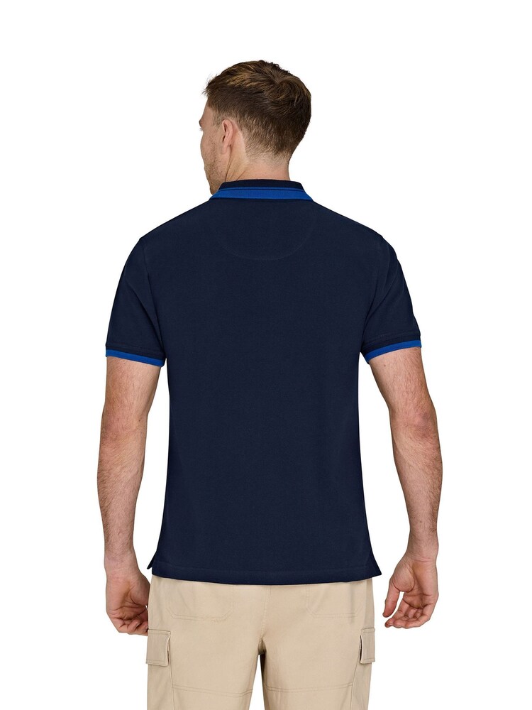 Raging Bull Blue 100% Cotton Tipped Collar Polo Shirt - Image 2 of 5