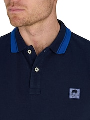 Raging Bull Blue 100% Cotton Tipped Collar Polo Shirt - Image 3 of 5