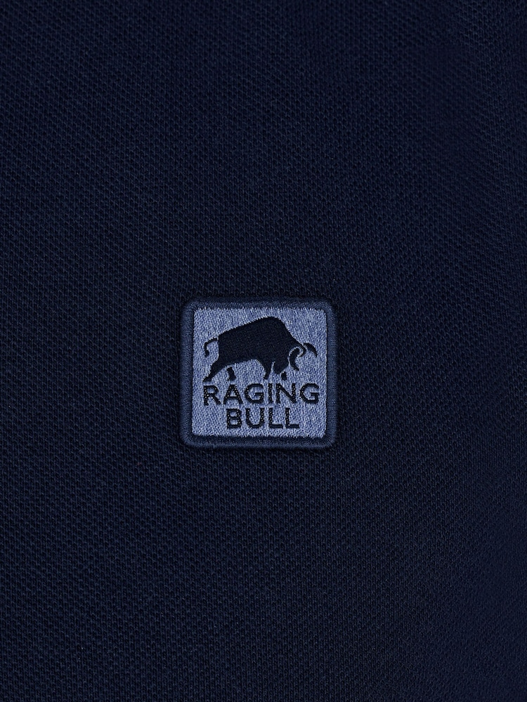 Raging Bull Blue 100% Cotton Tipped Collar Polo Shirt - Image 5 of 5